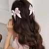 Grampo de Cabelo com Fita Rosa Estilo Ballet Francês Grampo de Cabelo Doce e Feminino com Fita Acessórios de Cabelo para Fotos de Ambiente