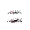 Pingente de Peixe Koi Móvel Cor Preservada Banhado a Ouro Cobre DIY Colar Pulseira Pingente Artesanal com Charme "Prosperidade"