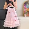 Ropa de Verano 2026 para Niñas, Falda de Malla Color Rosa Melocotón Dulce sin Mangas, Vestido Dulce para Bebés