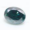 Moissanita forma de huevo verde oscuro piedra desnuda transfronterizo caliente 0.5-3 quilates superficie ovalada anillo fábrica de Wuzhou venta al por mayor