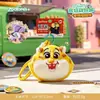 Pingente de porta-moedas de pelúcia autêntico de Zootopia, chaveiro fofo de cabeça de animal, bolsa para guardar fones de ouvido, pequeno presente