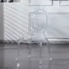 Cadeira Plástica Transparente de Bambu para Salão de Banquetes Hotel Casamento Simples Napoleão Exterior Cristal Acrílico Cadeira de Banquete