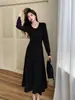 Vestido suéter de tricô francês elegante, estético de nicho socialite, bonito e cool, estilo coreano