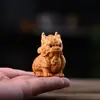 Madera de Tuyo del Taihang Tallada Respaldo Libro Unicornio Bestia Auspiciosa Juguete Pieza de Mano Adornos Mascota de Té Decoración del Hogar Artesanías