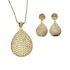 Conjunto de Joias Retrô Europeu, Americano e do Oriente Médio, Versátil para Noiva e Casamento, Conjunto de Duas Peças com Colar Pingente e Brincos
