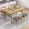 Conjunto Nórdico de Mesa e Cadeiras de Jantar para Uso Doméstico, Econômico para Apartamento Pequeno, Adequado para 4-6 Pessoas, Mesa de Jantar Simples para Uso Comercial ou de Aluguel