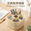 Caixa de armazenamento rotativa compartimentada de grande capacidade para mesa para cosméticos, material de escritório, nail art e porta-canetas