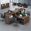 Conjunto de Mesa e Cadeiras de Escritório para 4 Pessoas, Estação de Trabalho para Funcionários, Cubículo para Funcionários de Escritório com 6 Divisórias, Partição, Mesa de Finanças, Mesa de Computador