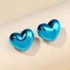 Pendientes semicirculares de color caramelo con forma de cuadrado, amor, estrella, Europa y Estados Unidos, nuevos transfronterizos, joyería para las orejas con baño UV, venta al por mayor para mujeres