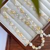Guofeng Vintage alta qualidade Alto Brilho Branco Frio Cor Mista Quente Ouro Doce Tecido Pérola Clavícula Corrente Colar
