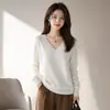 Otoño Invierno Nuevo Cuello en V Manga Larga Jersey Ropa de Punto para Mujer Tallas Grandes Ropa para Mujer Top Venta Caliente Transfronteriza Pedido de Comercio Exterior