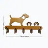 Colgador multifuncional de pared con diseño de huella de perro para mascotas, transfronterizo, con 5 ganchos, soporte para correa, estante de almacenamiento para decoración de pared