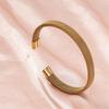 Pulseira de titânio e aço europeia e americana transfronteiriça pulseira ajustável de aço inoxidável banhada a ouro 18k senso avançado pulseira aberta senso metálico