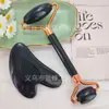 Masajeador rodillo forma de corazón de cuarzo rosa, tabla gua sha forma de corazón de cristal rosa, tabla de belleza facial, masajeador rodillo de doble cabeza