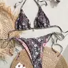 Biquíni Feminino Multicor Novo 2027 com Pingente Floral Fresco e Jovem Roupa de Banho para Praia