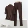 Conjunto de Traje Casual de Modal para Mujer, Conjunto de Dos Piezas Delgado Holgado de Talla Grande para Verano que se Puede Usar Afuera