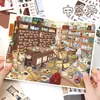 Adesivos de Paisagem de Yilan 184.0 Série Nostálgica Adesivos de Cena em Miniatura Decalques de Cena Tridimensional 3D Adesivos para Diário DIY
