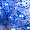 Atacado do Fabricante Balões Transparentes com Confete 12 Polegadas Multicoloridos Balões de Folha de Alumínio com Lantejoulas Dia das Crianças Decoração de Aniversário