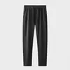 Pantalones casuales de pana gruesos para hombre con forro polar para otoño e invierno, pantalones rectos que no necesitan planchado, pantalones holgados para hombre