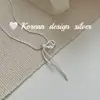Coreano 2025 Otoño e Invierno Nuevo Estilo Ins Joyería S925 Puro Medio Corte Lazo Circonita Collar Gama Alta