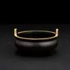 Quemador de incienso de latón de tres patas con orejas rectas, Estufa Xuande, decoración para adoración, venta directa, quemador de incienso de cobre, grande para el hogar, cobre rojo, para interior