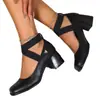 Fábrica de Origen Comercio Exterior Transfronterizo Estilo Europeo y Americano Corazón Metálico Cuadrado Cómodo Correa Elástica Zapatos de Salón para Mujer Ol