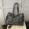 Bolso de gran capacidad para mujer, nuevo bolso bandolera retro, sencillo y combinable, con textura, para ir al trabajo, 2025