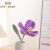 Buquê de tulipas tricotado à mão, flor artificial tecida em fio, flor única, arranjo floral para casa, artesanato de feriado