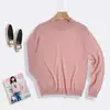 Suéter 100% Lana Pura Ultra Fina para Mujer, Estilo Otoño e Invierno, Cuello Alto Medio, Suéter Base de Punto Holgado para Mujer