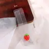 Bonito cepillo para el pelo de fresa de dibujos animados, peine pequeño transparente con purpurina para el hogar, cepillo portátil de alta estética para el cuero cabelludo