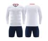Lote directo de fábrica 2024 nuevo traje de uniforme de fútbol de manga larga con manga de haz para la mano para adultos y niños, uniforme de equipo de entrenamiento de fútbol con patrón horizontal