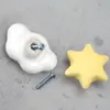 Coração Cartoon Nuvem Colorida Cerâmica Porta de Guarda-Roupa Gaveta Fofa Infantil Puxador Pequeno para Móveis Estilo Europeu