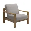 Sofá de Troncos para Exteriores Muebles de Exterior de Mimbre Combinación de Mesa de Café Ocio Jardín Balcón Ensamblaje de Caja y Espiga Patio Silla de Mimbre de Teca