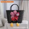 Bolsa de Mão Estilo Cesta de Verão para Mulheres, Nova Bolsa Tote Tecida 2026, Bolsa para Itens Diversos do Dia a Dia