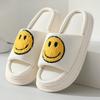 Pantuflas de Cuatro Estaciones con Cara Sonriente para Mujer, Comercio Exterior Transfronterizo, Pantuflas de Moda Transpirables Antideslizantes de Suela Gruesa para Uso en Interiores y Exteriores