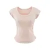 Conjunto de top de punto corto ajustado de manga corta con cuello redondo y diseño calado dulce y picante estilo francés + falda larga de volantes de cintura alta para mujer