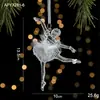 Colgante de Cristal de Hielo Navideño Adorno para Árbol de Navidad Ángel de Acrílico Transparente Luz Decoración de Lujo Utilería para Escena