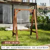 Estrutura de Balanço de Madeira Anticorrosiva Cadeira de Balanço para Pátio Externo Cadeira Suspensa para Varanda Interna Casa Madeira Maciça Terraço Multi-Pessoa Quintal