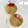 Porta-copos de Crochê Feito à Mão Lírio Tulipa Produto Acabado Flor 3D Criativa Decoração de Mesa para Xícara de Café