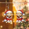 Pendientes Acrílicos de Cachorro Navideño Encantador Transfronterizos con Lindos Diseños de Animales Adecuados para Fiestas Navideñas y Navidad