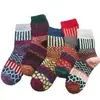 Calcetines Grues de Otoño e Invierno para Mujer, Calcetines hasta la Mitad de la Pantorrilla, Calcetines de Hilo Grueso Retro Estilo Étnico, Comercio Exterior Transfronterizo de Amazon, Cálidos