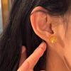 Zhoujia Mismo Estilo CNC Cepillado Anillo Pequeño de Azúcar Hielo Centelleante Collar de Azúcar Pendientes Huecos de Oro Fino para Traje Mujeres