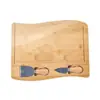 Tabla de Cortar Queso de Bambú Cocina Casera Tabla de Cortar Fruta y Queso con Juego de Cuchillo y Tenedor Tabla de Cortar de Doble Cara Utilizable