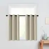 Shein Cortinas Prontas Produto Acabado Dropshipping Cor Lisa Dupla Face Fosca com Ilhós Cortinas de Cozinha Cozinha Moderno Simples Pequenas Curtas Cortinas