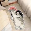 Fábrica de alfombras de cachemir con diseño de gato, venta al por mayor, para sala de estar, dormitorio, alfombra lavable a máquina, linda alfombra de dibujos animados para ventana salediza, manta para mesita de noche