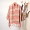 Atmosfera de alto nível Lenço Xadrez Espesso do Coringa para Menina Inverno Estilo Coreano Outono e Inverno Lenço 2024 Novo Xale Grande
