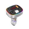 Carregador de carro da série T, modelo privado, carregamento rápido, FM, bluetooth, luz ambiente, carregador de carro, acendedor de cigarros de carro