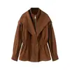 Ins Transfronteriza Europea y Americana 2026 Nueva Moda Elegante Amazon para Mujer al por Mayor Moda Callejera Solapa Cintura Ceñida Chaqueta