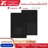 Cartão de Visita Metálico Preto de Alta Qualidade com Slot Quadrado Redondo para Cartão Cartão Metálico NFC Personalização