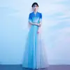 Vestido de actuación coral para mujer, elegante vestido largo de nuevo estilo para coro, presentador, concurso de recitación, disfraz de escenario para adultos